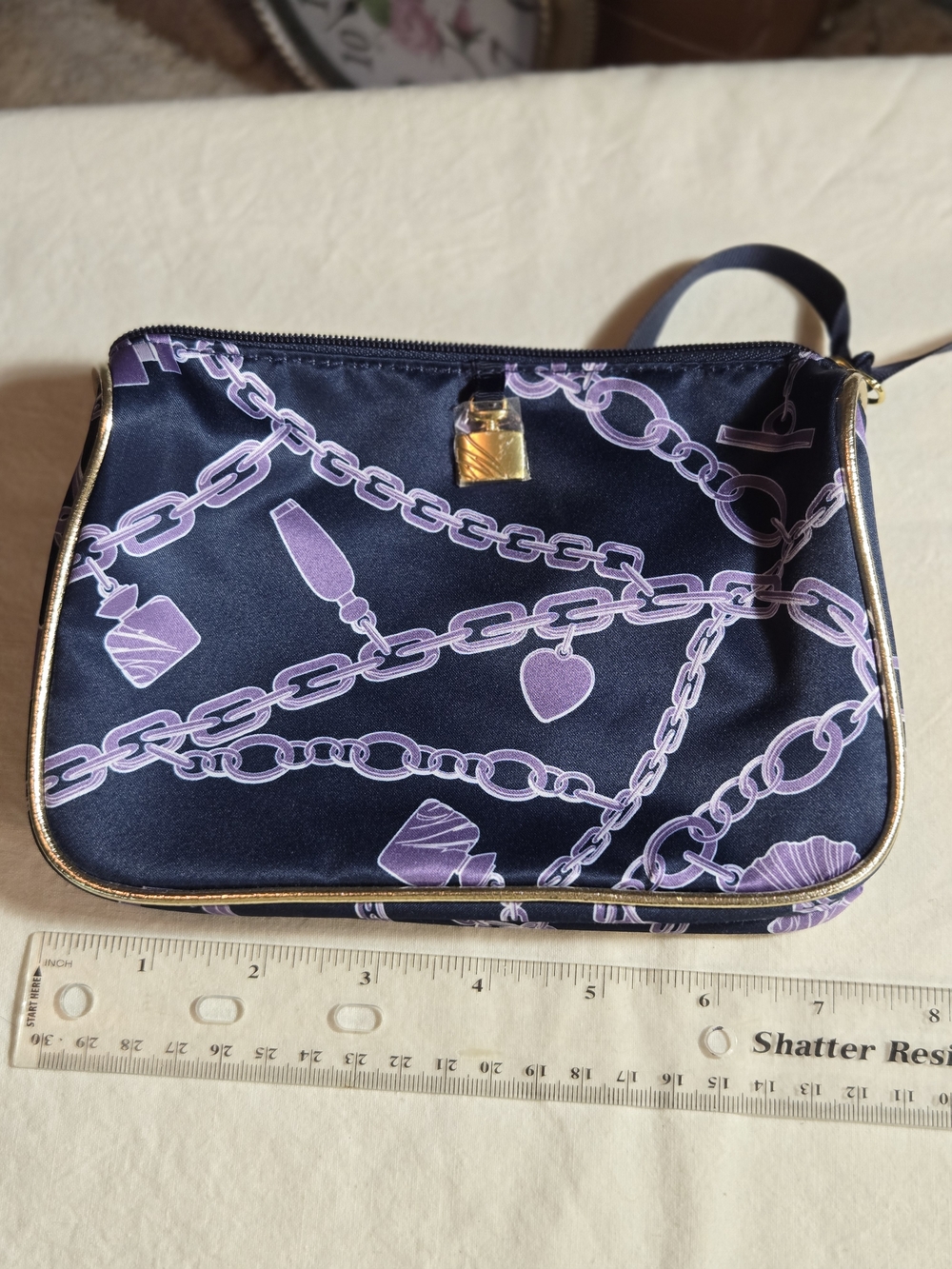 Black & Lilac Estee Lauder Makeup Bag